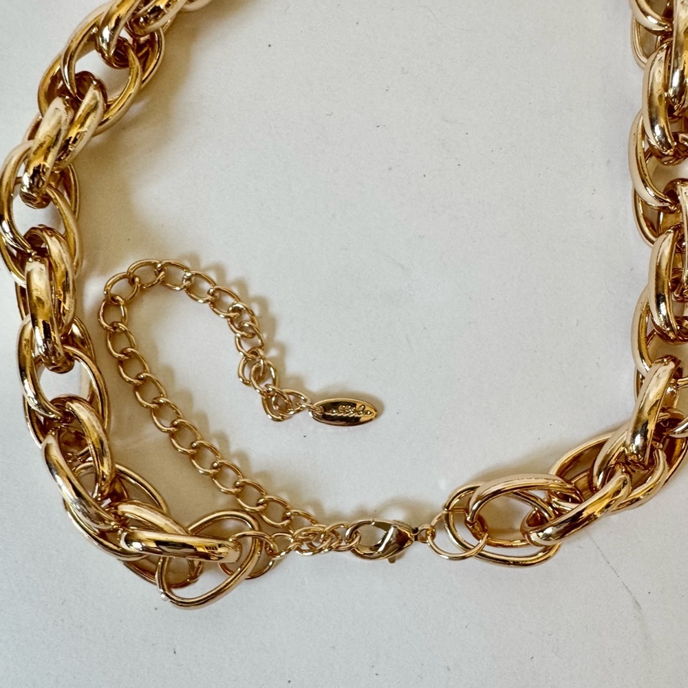 Ettika Goldtone Steel Chain Heart Pendant Chunky‎ Chain Necklace Gift Ready, NWT - Picture 6 of 7